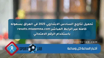 تحميل نتائج السادس الابتدائي 2025 في العراق بسهولة كاملة عبر الرابط المباشر results.mlazemna.com باستخدام الرقم الامتحاني